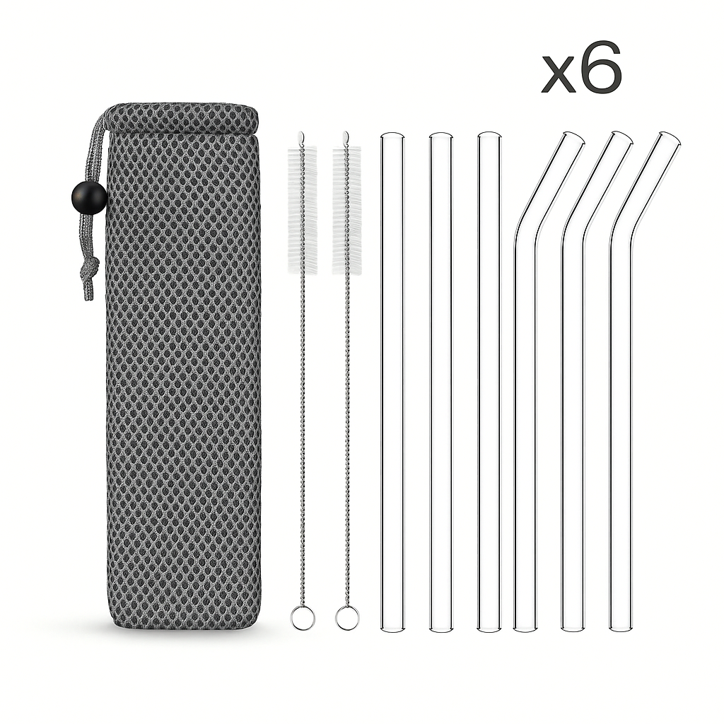 6 Glass Straws